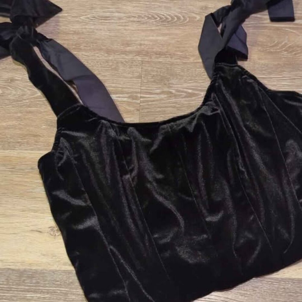 Disturbia Lisette velour tie strap corset top new size 4